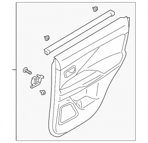 Mitsubishi Outlander 14-20 black rear left door panel, cloth