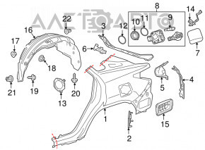 Lexus RX450h Fuel Door Housing 16-22