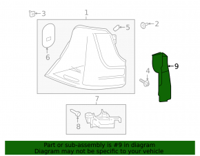 Rear left outer fender light trim for Lexus LX570 16-21 rest.