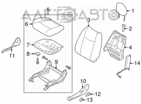 Driver's seat for Nissan Leaf 11-12 without airbag, heated