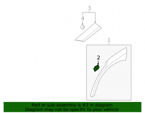 Clips for fastening the wing arch lining, front left Hyundai Santa FE 19-23, incomplete