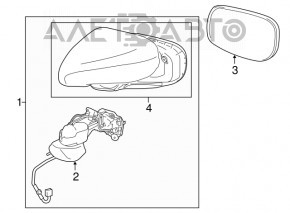 Left side mirror assembly for Lexus ES350 07-09 with mirror element
