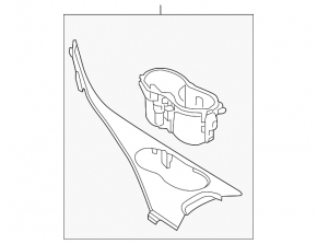 Center console trim with cup holders Infiniti Q50 17-20 wood grain
