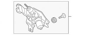 Rear wiper linkage with motor Hyundai Kona 18-23