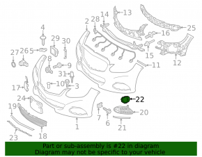 Front bumper plug right Mercedes E-class W212 14-16