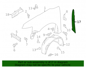 Wing seal door-wing left Ford Flex 09-19