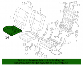Rear seat cushion, 2nd row, right, Ford Escape MK3 13 - gray leather, wrinkled, dry cleanable