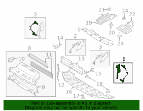 Lower left radiator deflector Ford Escape MK3 13-16 2.5