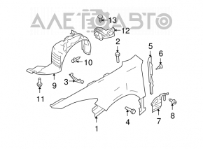 Front left fender Mazda6 09-13