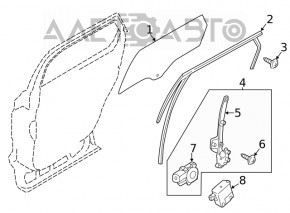 Glass of the rear right door Lincoln Nautilus 19-23 triplex, tinted