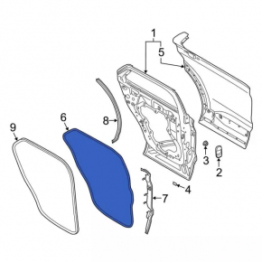 Door seal rear right Ford Explorer 20-