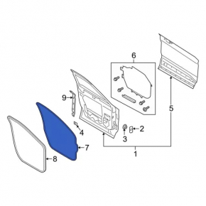 Door seal rear right Ford Explorer 20-