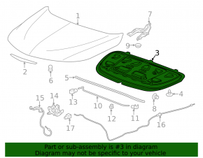 Chevrolet Malibu hood insulation 16-23