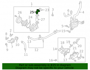 Cooling system flange for Kia Niro 17-22 HEV, PHEV on the pump