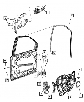 Front Left Door Lock Chrysler 200 11-14