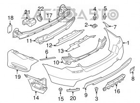 Rear Bumper Absorber Plastic BMW 5 F10 11-16 M Pack