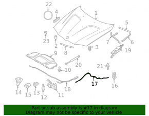 Rear hood release cable for BMW X3 E83 03-10