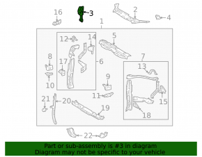 Deflector right Toyota Highlander 08-10 hybrid