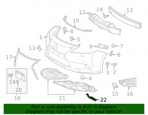 Front bumper mudguard left Lexus ES300h ES350 13-18
