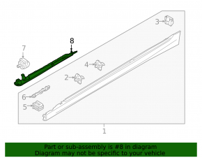 Right side sill light bracket for BMW 3 G20 23-25