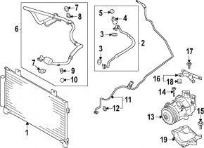 Subaru Forester 25-26 air conditioner condenser-compressor hose