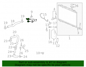 Radiator bracket right Acura MDX 14-20 metal, without cushion