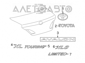 Toyota Avalon 2010 trunk lid Avalon emblem