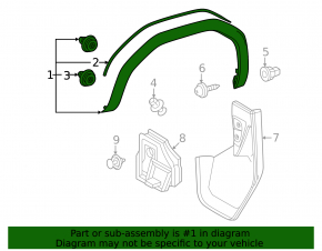Front right fender arch trim for Toyota Land Cruiser 2024-2026
