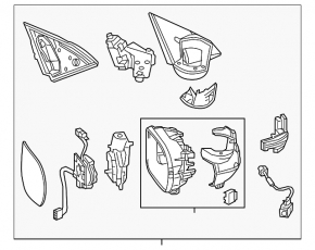 Side mirror right assembly Honda HR-V 16-18