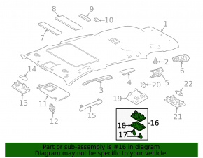 Ceiling light front Toyota Rav4 13-18 gray