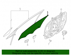 Front right door glass Hyundai Sonata 20-22