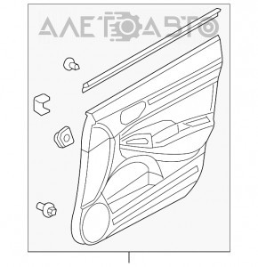 Door trim card front right Honda Civic 4d 06-09
