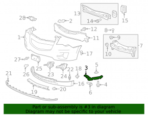 Front bumper mount left Chevrolet Equinox 10-17