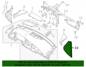 Front panel trim side right Kia Niro 23- black