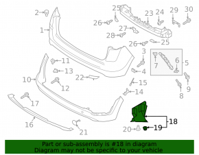 Left rear bumper guard for Hyundai Tucson 19-21