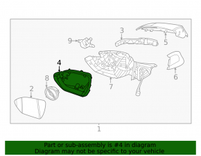 Left mirror housing for Hyundai Tucson 22-25