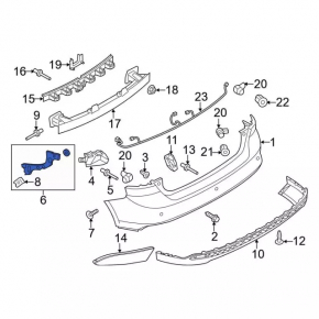 Rear bumper mount, outer left, Ford Focus mk3 15-18 restyling 5d