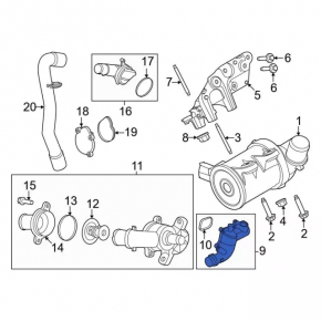Cooling system flange Ford Escape MK4 20-22 1.5T