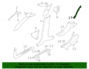 Rear right fender arch seal for Land Rover Discovery Sport 17-23