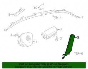 Left seat airbag for VW Jetta 23-26