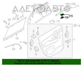 Rear left window lift control trim Volvo XC90 16-22 grey