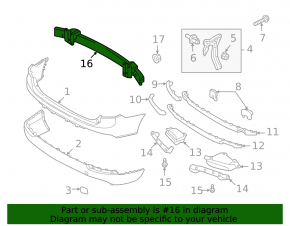 Rear Bumper Reinforcement Volvo XC90 16-23