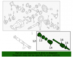Drive axle shaft rear left Infiniti QX56 QX80 10-20