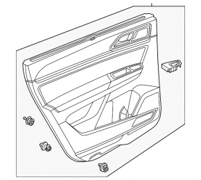 Door trim card rear left VW Atlas 20-21 black fabric