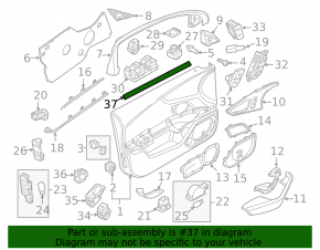 Front right door glass seal Audi A6 C7 12-18