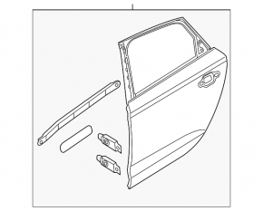 Bare rear door left Audi A6 C7 12-18 aluminum