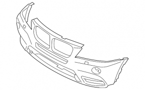 Bare front bumper BMW X3 F25 11-14 pre-restoration