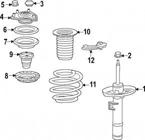 Front left shock absorber Honda CRV 23-25 HEV AWD