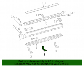 Left footboard sill bracket Lexus GX470 03-09 central