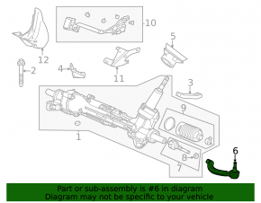 Left tie rod end for Acura TLX 20-25